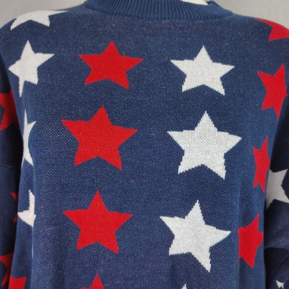 BEACH RIOT Callie Sweater & Balboa Shorts Americana Stars Set Size XL Blue - Picture 16 of 16